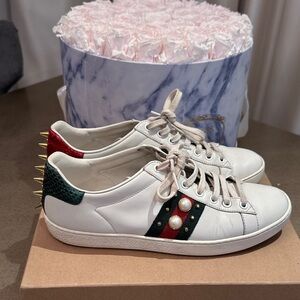 Gucci women’s Ace Studded ‘white’ size 38.5